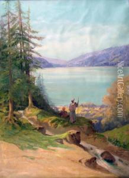 Paysage Pyreneen Oil Painting - Eugene Bourgeois