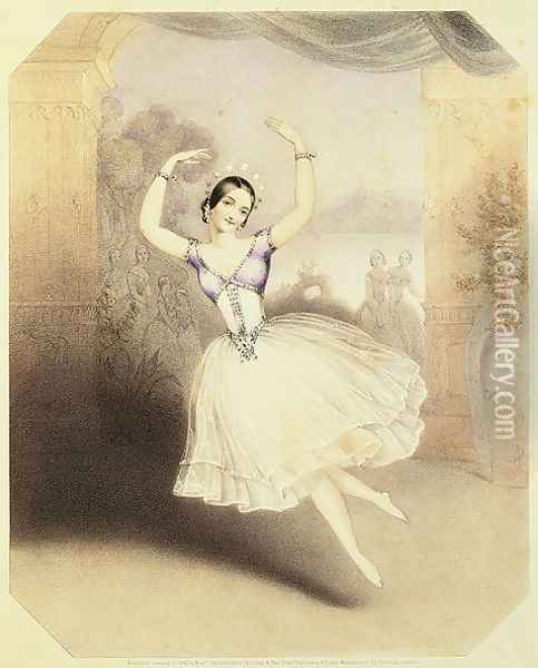 Carlotta Grisi (1819-99) in the Ballet of the Peri, 1844 Oil Painting - John Brandard