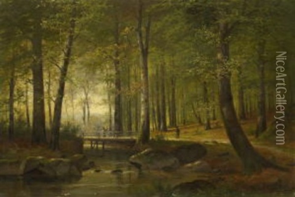 Waldbach Oil Painting - Jacobus Johannes Van Poorten