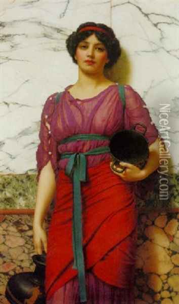 A Grecian Idyll Oil Painting - John William Godward