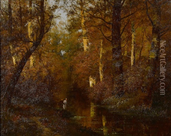 Walking Along The River Oil Painting - Ralph Albert Blakelock