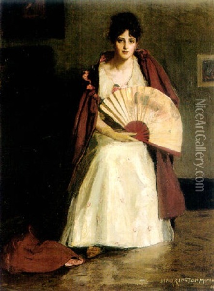 Portrait Of Dolly, The Artist's Wife Oil Painting - Harrington Mann