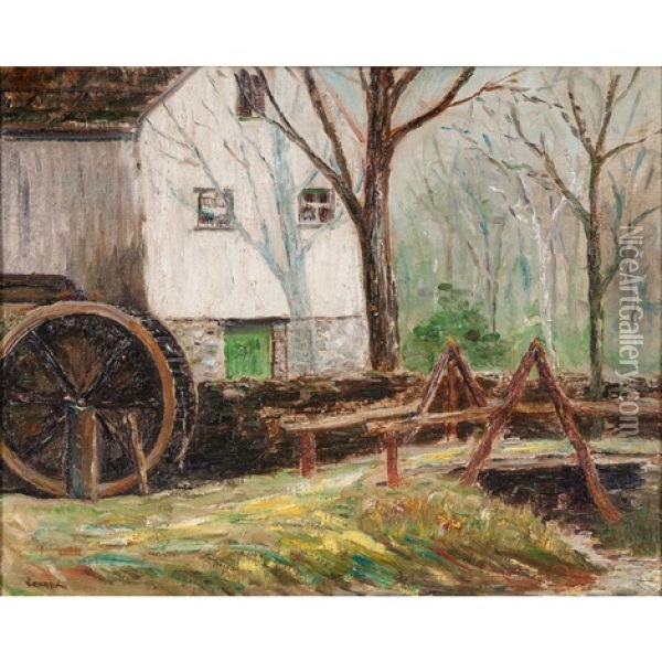 Mill Scene Oil Painting - Robert Vonnoh