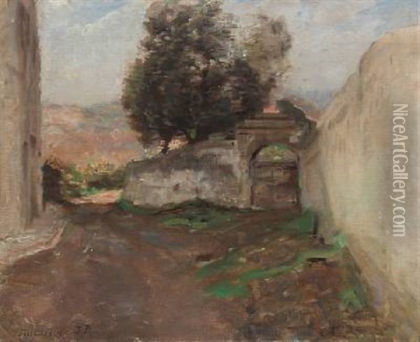 View From Terracina In Italy Oil Painting - Julius Paulsen