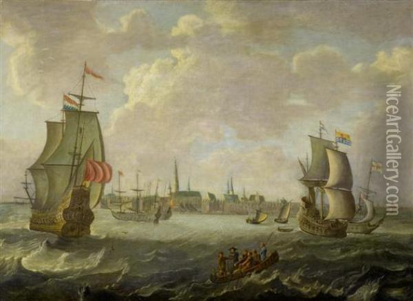 Marine Oil Painting - Willem van de, the Elder Velde