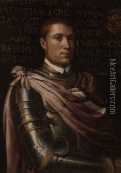 Portrait D'homme (carlo Gonzague D'este?) Oil Painting - Giovanni Battista Moroni