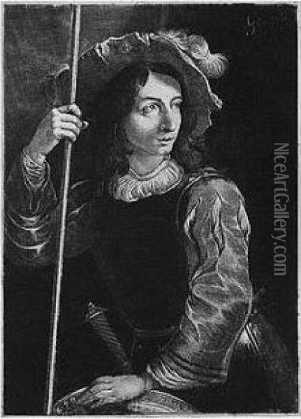 The Standard Bearer (chaloner-smith 5; Hind 4) Oil Painting - Prince Rupert Of The Rhine