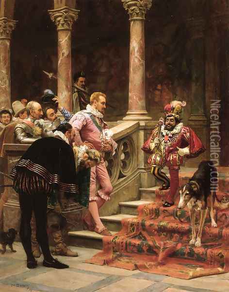 The Favourite Of The King Oil Painting - Eduardo Zamacois y Zabala