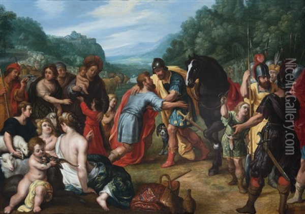 Die Versohnung Jakobs Mit Esau Oil Painting - Hendrik van Balen the Elder
