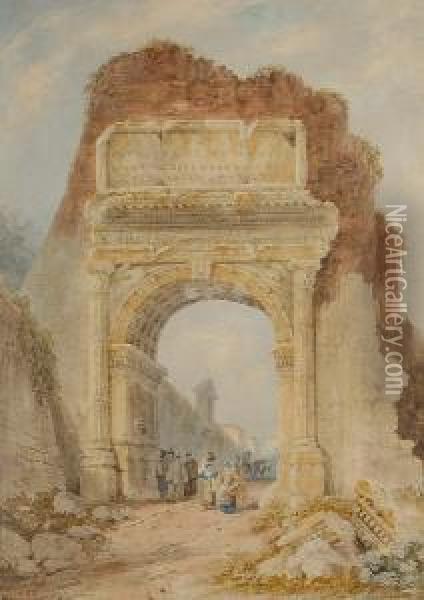 The Arch Of Titus Oil Painting - Henry Parsons Riviere