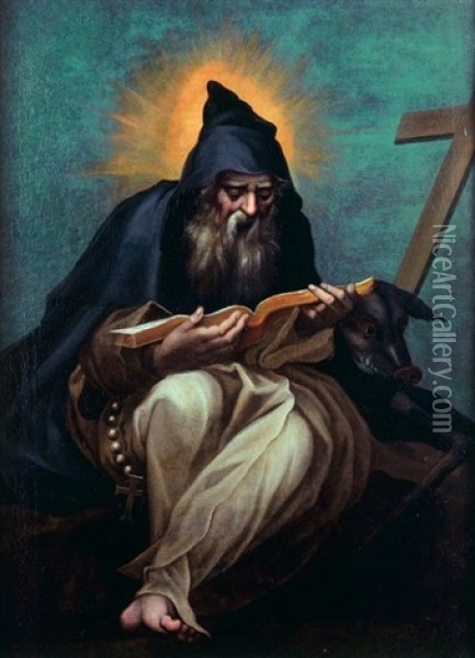 Saint Antoine Ermite Oil Painting - Hendrick Bloemaert