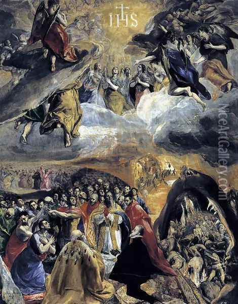 The Adoration of the Name of Jesus 1578-79 Oil Painting - El Greco (Domenikos Theotokopoulos)