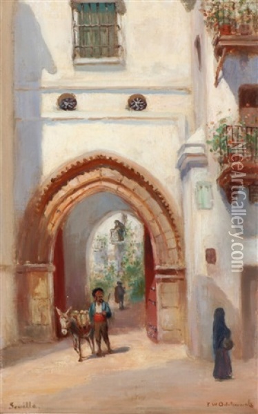 Scenery From Sevilla Oil Painting - Frans Wilhelm Odelmark