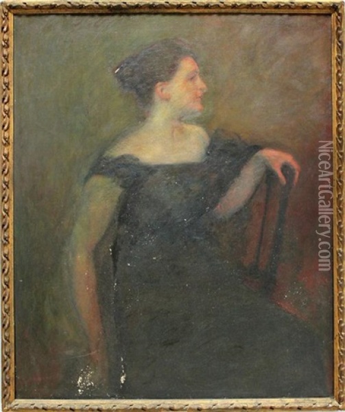 Portrait Seiner Gattin Oil Painting - Fritz Rhein