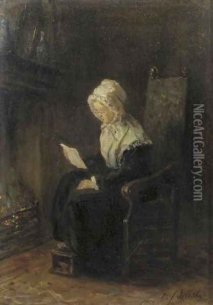 Reading a letter Oil Painting - Jozef Israels