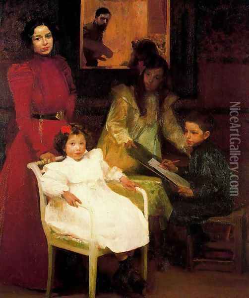 My family Oil Painting - Joaquin Sorolla Y Bastida