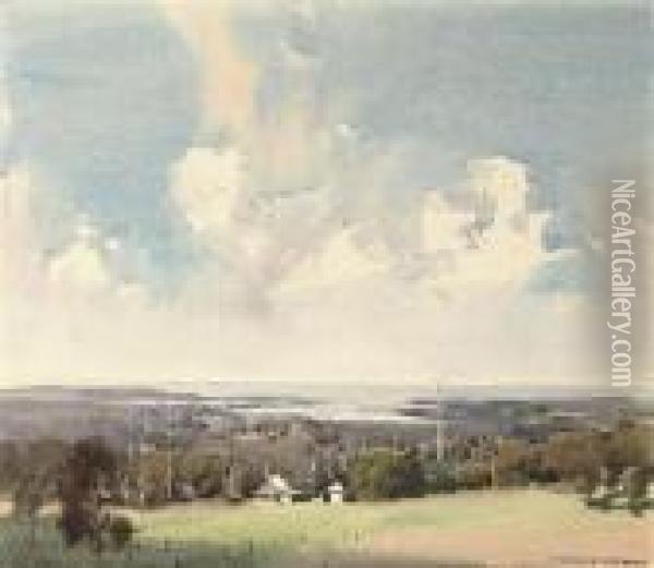 Coastal Landscape, Australia Oil Painting - Harold Brocklebank Herbert