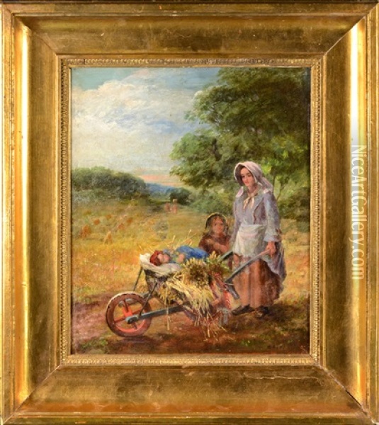 Mother With Children Oil Painting - Mari ten Kate