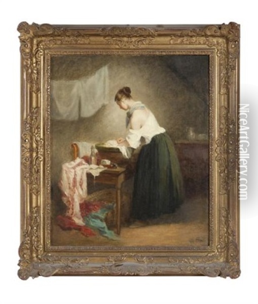 Wash-day Oil Painting - Charles Edouard Frere