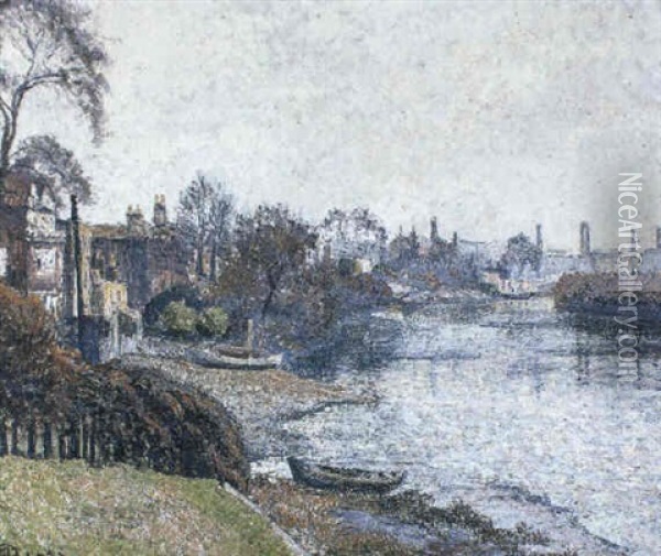 Chiswick Mall (sunny Effect) Oil Painting - Lucien Pissarro