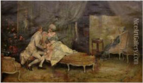 Courtship Oil Painting - Raimundo de Madrazo y Garreta