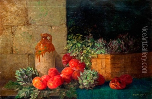 Paradicsomos Csendelet Oil Painting - Max Theodor Streckenbach