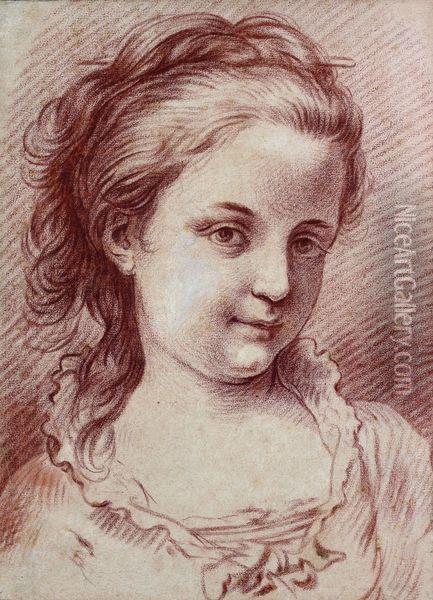 Portrait De Jeune Fille Oil Painting - Carle van Loo