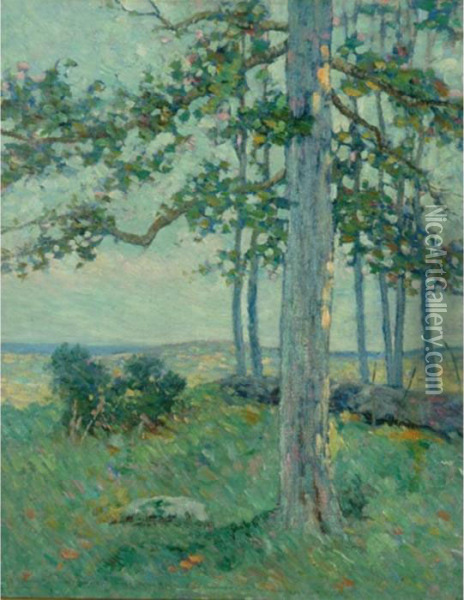 Long Island Landscape Oil Painting - Arthur Hoeber