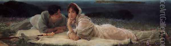 A World Of Their Own Oil Painting - Sir Lawrence Alma-Tadema
