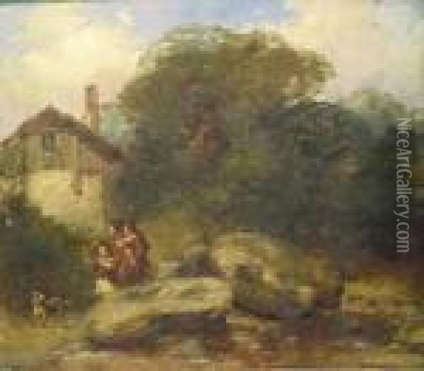 Peasant Family Oil Painting - Frederick Richard Lee