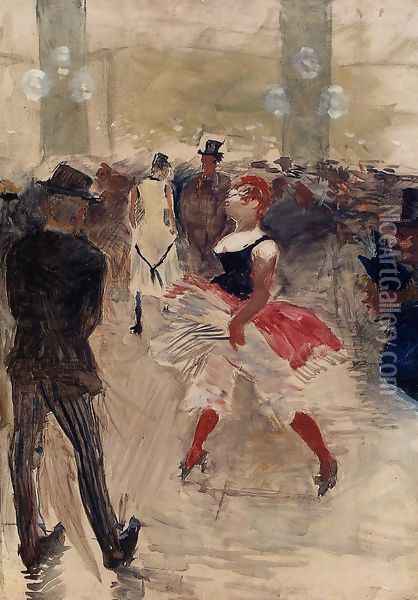 A l'Elysee-Montmartre Oil Painting - Henri De Toulouse-Lautrec