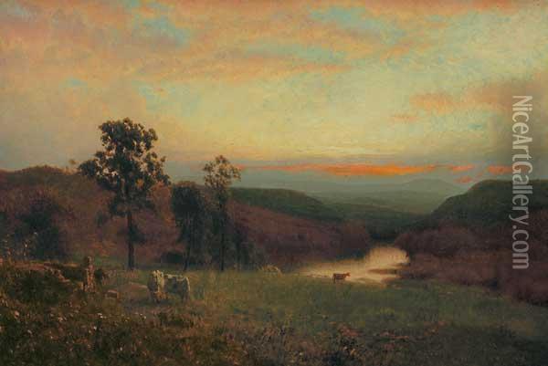 Evening Landscape Oil Painting - Alexander Helwig Wyant