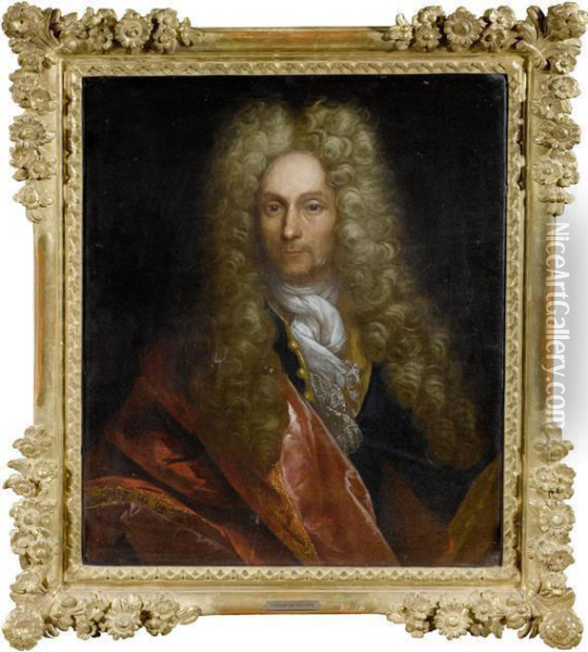 Marquis De Villiers Oil Painting - Nicolas de Largillierre