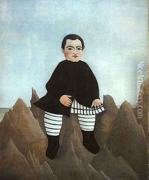Boy on the Rocks 1895-97 Oil Painting - Henri Julien Rousseau