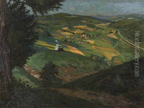 The Valley Oil Painting - Ferdinand Dorsch
