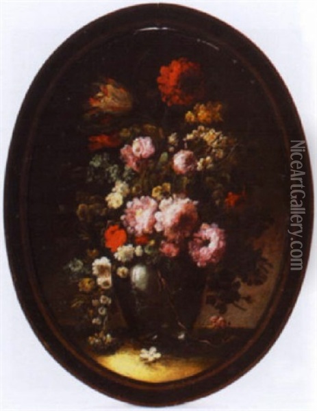 Abundant Floral Still Life In Vase Oil Painting - Jan-Baptiste Bosschaert