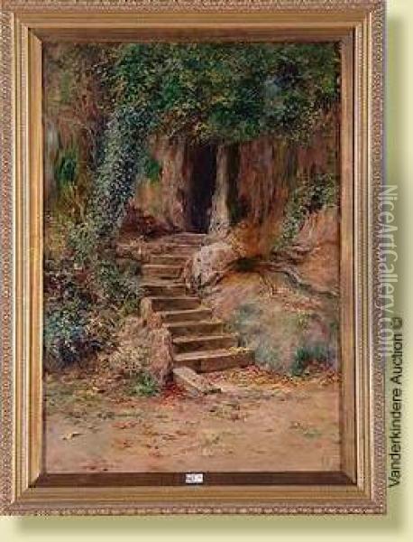 Le Vieil Escalier Oil Painting - Jose San Bartolome Llaneces