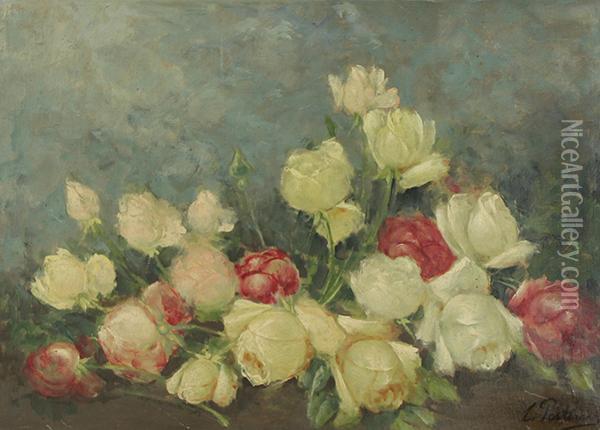 Bouquet Of Yellow Roses Oil Painting - Leonid Ossipovich Pasternak