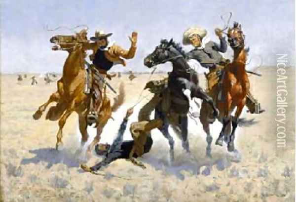 Aiding a Comrade 188990 Oil Painting - Frederic Remington