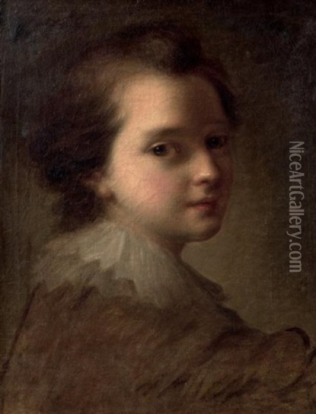 Portrait D'un Jeune Enfant Oil Painting - Alexis Grimou