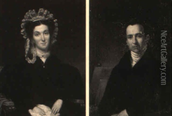 Portraits Of Archibald And Elga Falconer Oil Painting - Frederick Randolph Spencer