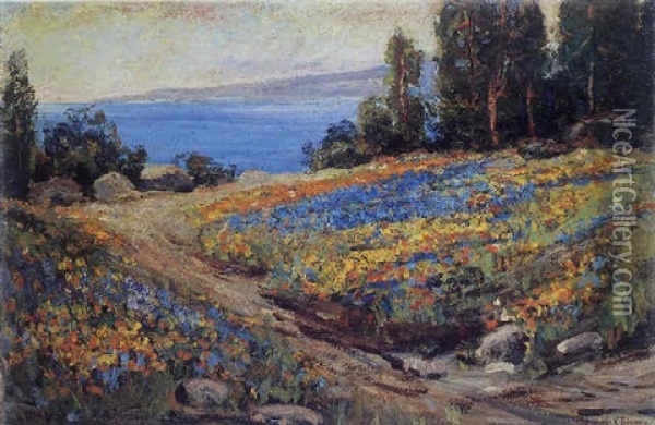 The California Coast In Bloom Oil Painting - Benjamin Chambers Brown