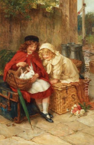 A Peak In The Basket Oil Painting - Georges Sheridan Knowles