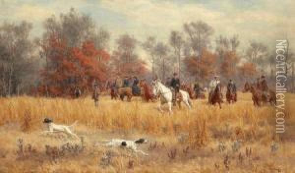 Field Trials In North Carolina Oil Painting - John Martin Tracy
