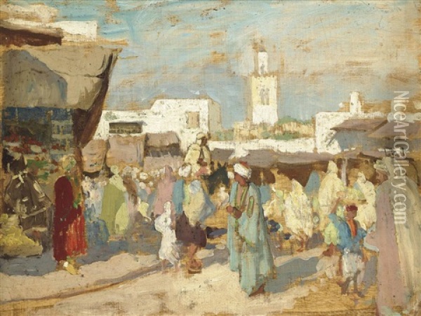 Eastern Bazaar Oil Painting - Roger Fry