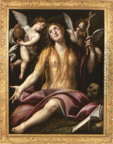 La Madeleine En Extase Oil Painting - Giovanni Mauro della Rovere