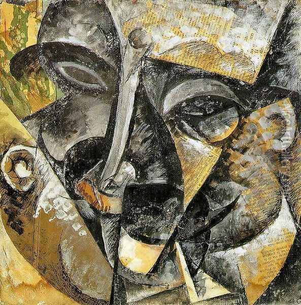 Dynamism of a man's head Oil Painting - Umberto Boccioni
