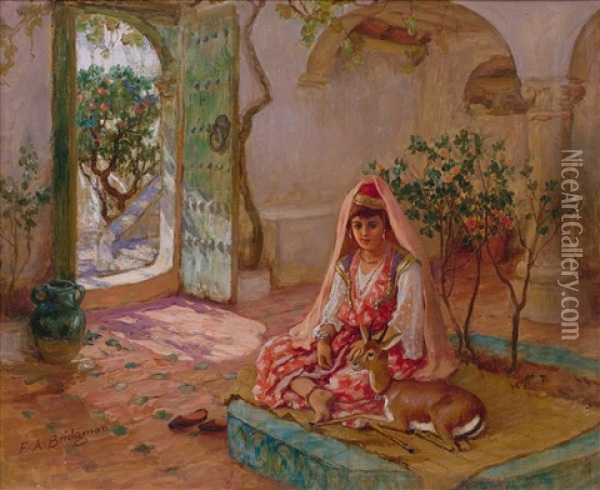 Beaute Algerienne Oil Painting - Frederick Arthur Bridgman