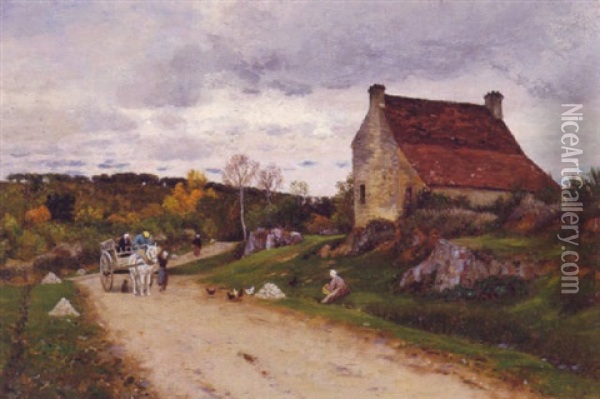 On Route To The Farm Oil Painting - Antoine Chintreuil