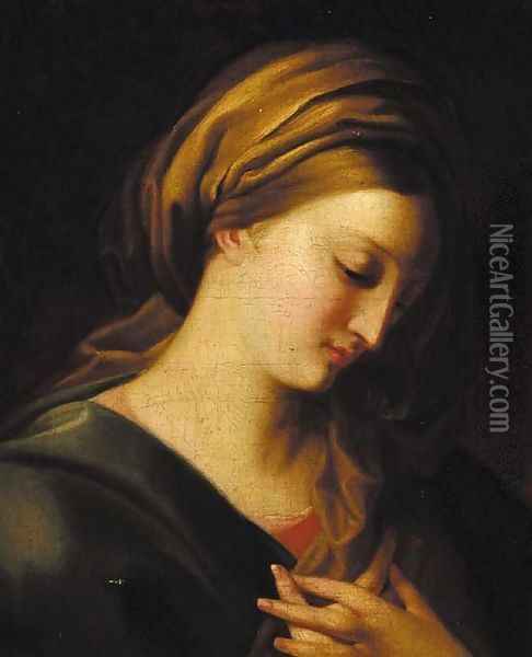 The Madonna Oil Painting - Giovanni-Battista Salvi, Called Sassoferrato